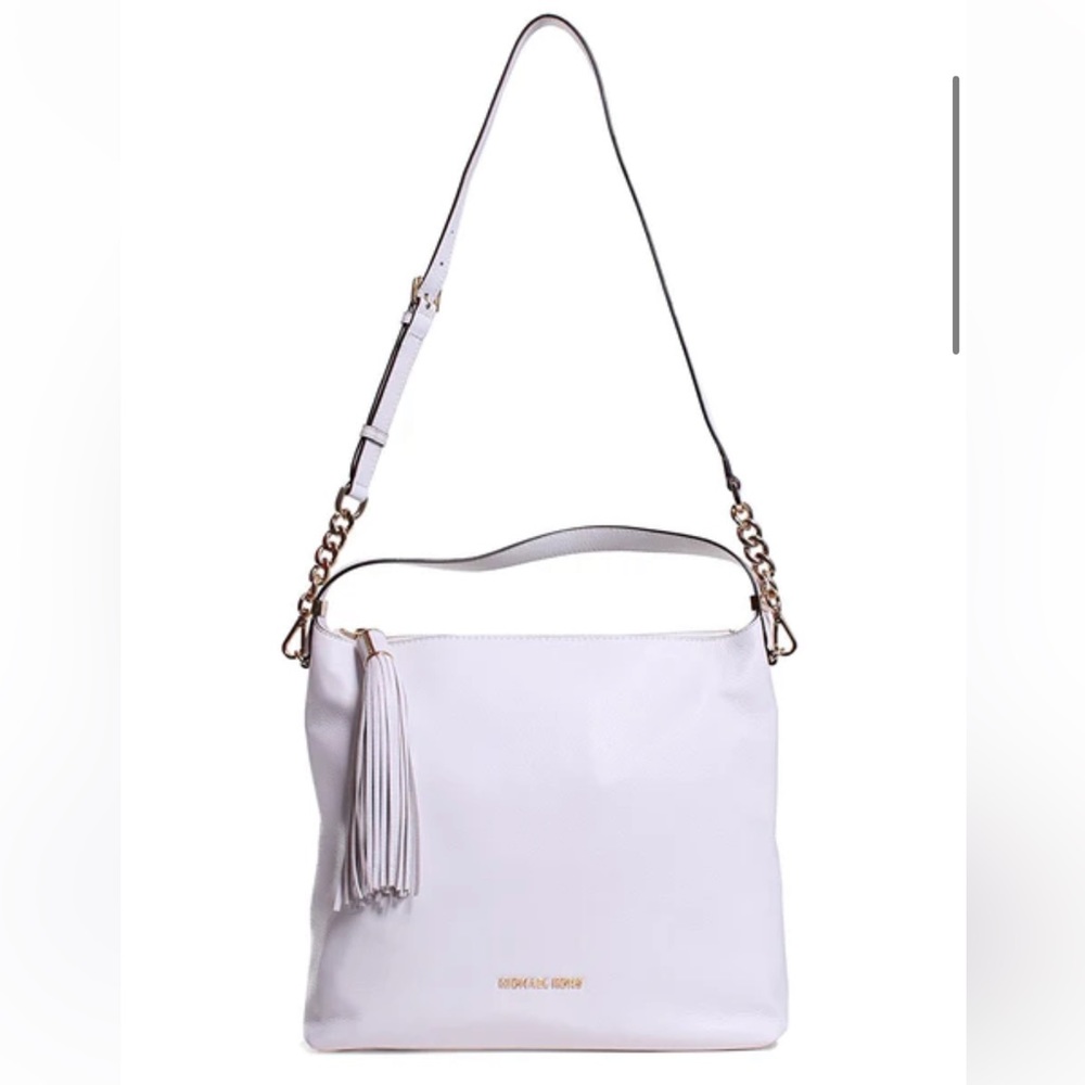 MICHAEL Michael Kors Weston Large Top Zip Shoulder Bag Winter White